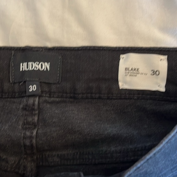 Hudson Blake Slim Straight Black Jeans size 30, 32L - Picture 10 of 16